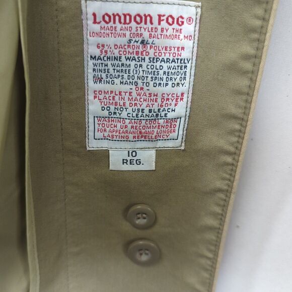 London Fog Maincoats Trench Coat Zip Out Quilt Green/Khaki 10 Regular VTG USA - Picture 12 of 13